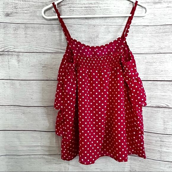Bongo Juniors Boho Style Polka Dot Blouse Sz L - Picture 6 of 6